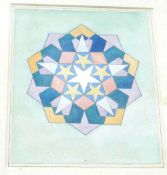 John Mitchell (1933-2009) writer, 'Pentagonal Construction', geometric watercolour, 20cm x 17cm,