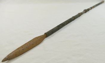 An iron Zulu warrior 'iklwa' stabbing spear, possibly from the Anglo-Zulu war period, 94.5cm long