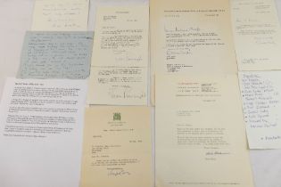 A collection of signed letters from an assortment of mid-20th century public figures and actors