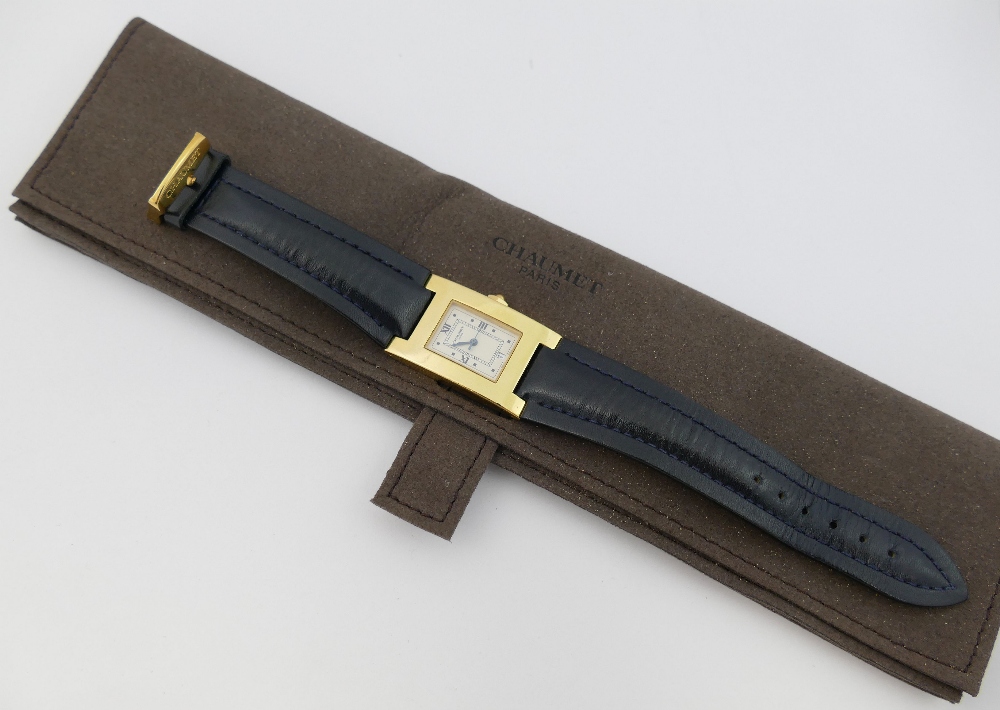 A Chaumet of Paris gentleman’s wrist watch, the case stamped '750', 3.6cm x 2.2cm, with - Image 2 of 4