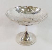 A 19th century tazza possibly by Austrian silversmith Laib Wohlmuth, the bowl with pierced and