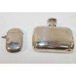 A small Victorian silver hip flask, by Charles Rawlings and William Summers, hallmarks rubbed,