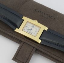 A Chaumet of Paris gentleman’s wrist watch, the case stamped '750', 3.6cm x 2.2cm, with