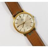 A 1960's Omega gentleman's wrist watch, calibre 601, housed in gold plated case with stainless steel