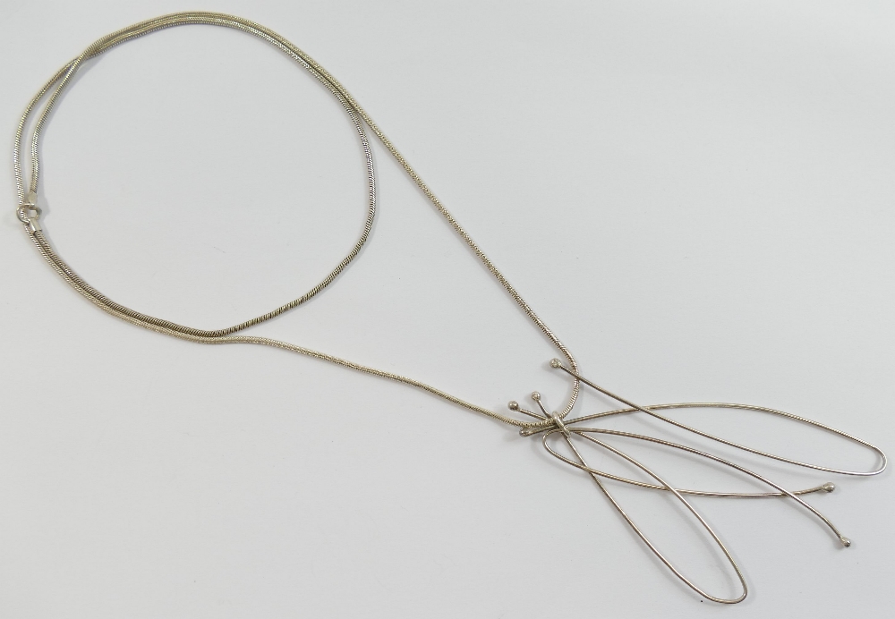 Assorted silver and other jewellery comprised of a pendant necklace with maker's mark 'KAJ', a - Image 2 of 5