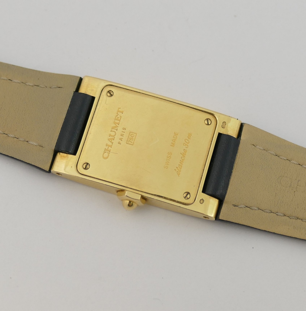 A Chaumet of Paris gentleman’s wrist watch, the case stamped '750', 3.6cm x 2.2cm, with - Image 4 of 4