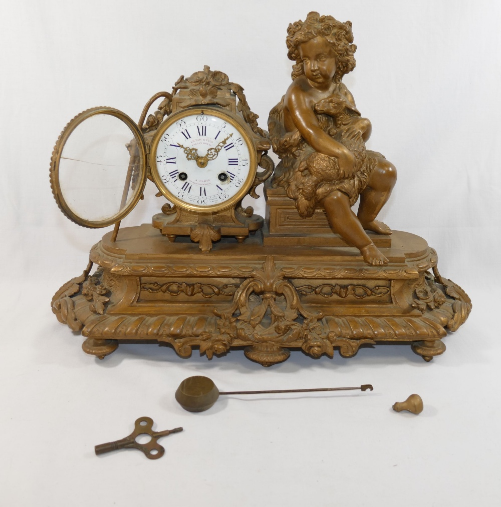 A 19th century French mantle clock by Le Roy and Fils, Paris, the eight-day movement numbered 5317 - Image 3 of 3