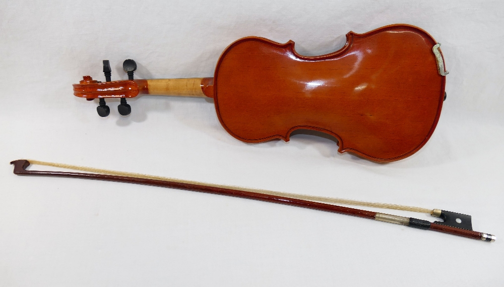 A Chinese Cremola violin, dated 1996, with registration number 96052050, over-all length 47cm, - Image 3 of 3
