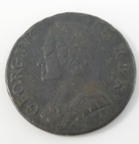 A George II 1751 half penny, and a George III 1799 half penny, along with an assortment of mainly