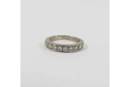 A diamond half eternity ring, the ten round brilliant cut stones each approximately 0.10 carats, set - Image 2 of 4