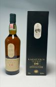 A bottle of Lagavulin Islay Single Malt Scotch Whisky (Lagavulin Distillery est. 1816), aged 16