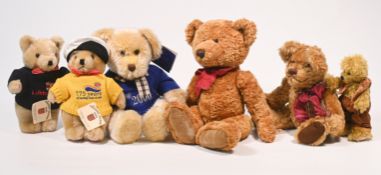 Collection of 6 Teddy Bears to include one Russ Berrie and co, 'Wilford', one Madrigal 'Just an