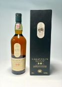 A bottle of Lagavulin Islay Single Malt Scotch Whisky (Lagavulin Distillery est. 1816), aged 16