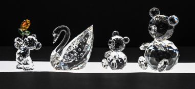 Swarovski Crystal Glass, Mini Bear, Kris Bear- A Sunflower For You, Large Bear.