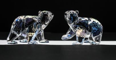 Swarovski Crystal Glass, 2011 Annual Edition 'Companion Polar Bear Cubs', boxed.