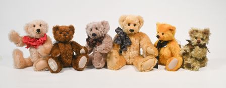 Collection of Six Teddy Bears to include two Deans bears, One Cotswold bear and three others 30cm