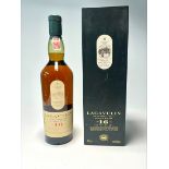 A bottle of Lagavulin Islay Single Malt Scotch Whisky (Lagavulin Distillery est. 1816), aged 16