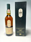 A bottle of Lagavulin Islay Single Malt Scotch Whisky (Lagavulin Distillery est. 1816), aged 16