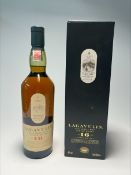 A bottle of Lagavulin Islay Single Malt Scotch Whisky (Lagavulin Distillery est. 1816), aged 16