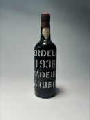 A bottle of Verdelho 1939 Madeira Barbeito, (352432), areas of wax missing on cork.