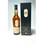 A bottle of Lagavulin Islay Single Malt Scotch Whisky (Lagavulin Distillery est. 1816), aged 16