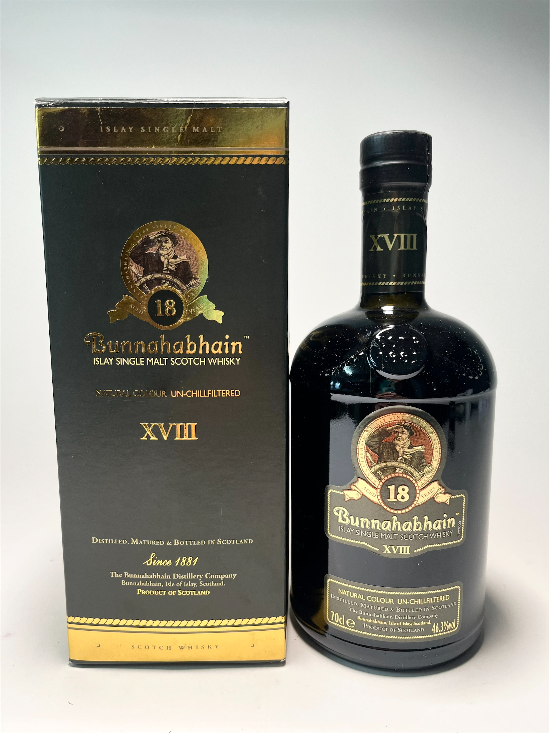 A bottle of Bunnahabhain Islay Single Malt Scotch Whisky XVIII, The Bunnahabhain Distillery