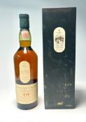 A bottle of Lagavulin Islay Single Malt Scotch Whisky (Lagavulin Distillery est. 1816), aged 16