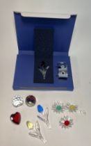 Swarovski Crystal Glass, mixed lot to include Tulips, Red Heart etc.