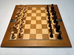A replica chess set of the classical World Chess Championship in 2004, Centro Dannemann, signed by