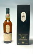 A bottle of Lagavulin Islay Single Malt Scotch Whisky (Lagavulin Distillery est. 1816), aged 16