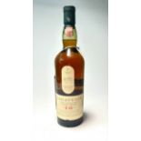 A bottle of Lagavulin Islay Single Malt Scotch Whisky (Lagavulin Distillery est. 1816), aged 16