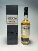 A bottle of Tullibardine Highland Single Malt Scotch Whisky Sovereign, matured in Bourbon barrels,