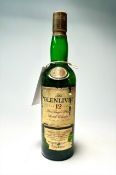 A bottle of Glenlivet Pure Single Malt Scotch Whisky, aged 12 years, distilled in Scotland,