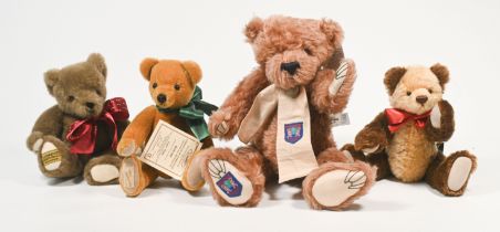 Collection of Four Bears Two Merry Thought Bears and Two Deans Bears 'Hunter' and 'Howard' 35cm