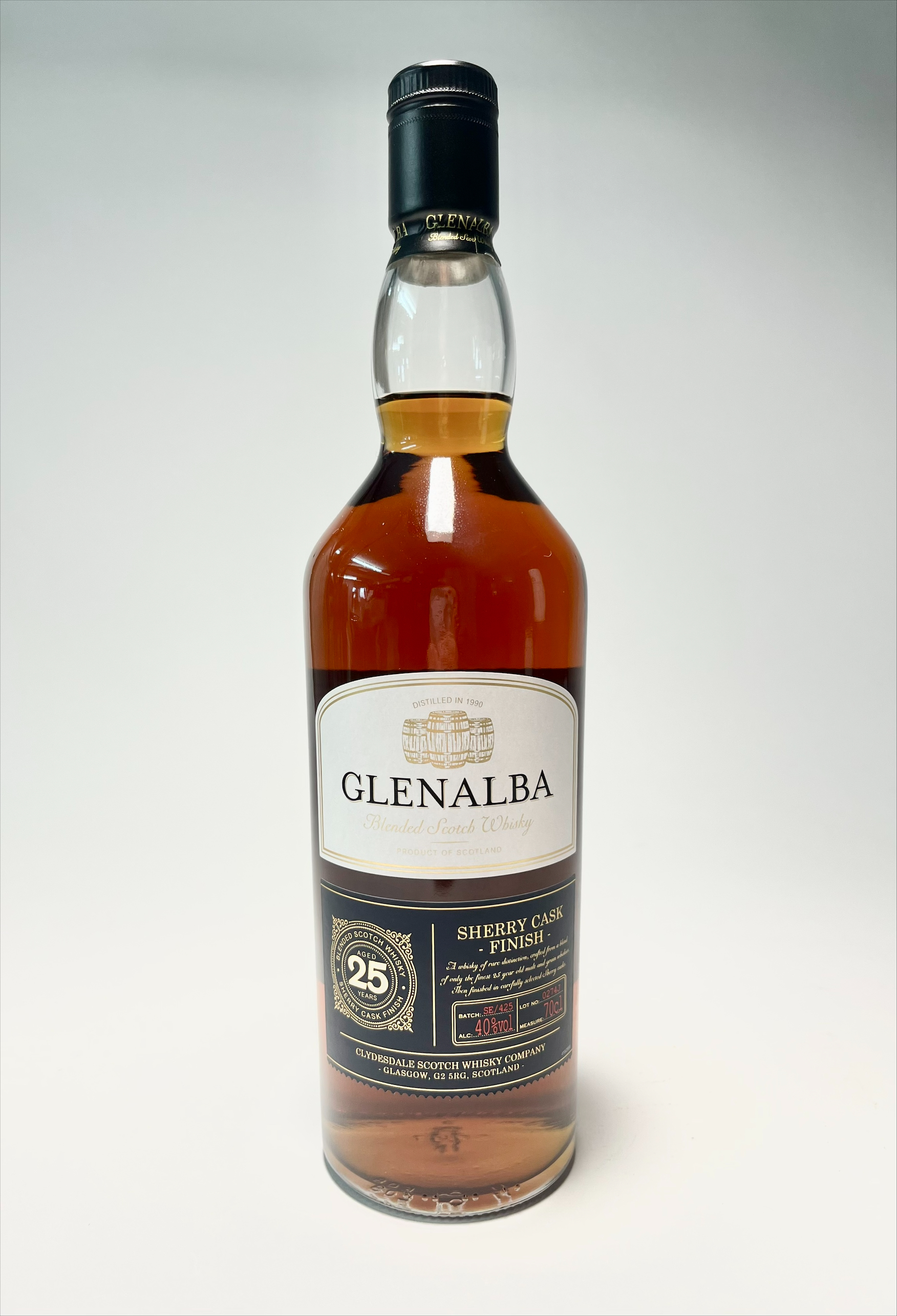A bottle of Glenalba Blended Scotch Whisky, Sherry cask finish, aged 25 years, product of - Image 2 of 2