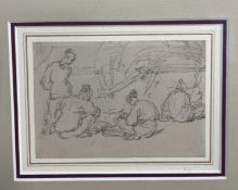 George Chinnery (1772-1852) 'A Group of Chinese Figures', pencil, label on reverse, Martin Gregory