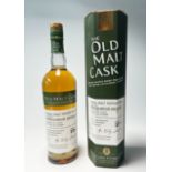 A bottle of The Old Cask Single Malt Scotch Whisky, distilled at Bunnahabhain Distillery (est.1881),