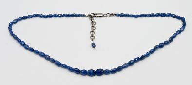 A sapphire necklace, length approx. 45cm