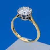 A fine diamond Solitaire Ring, the round brilliant cut diamond assessed as Weight 2.43 carats,