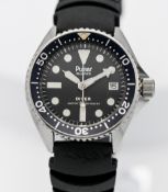 Pulsar, a gents quartz 'Diver' date wrist watch, backplate number 163459.