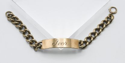 A 9ct gold I.D. bracelet, approx. 62.5g.