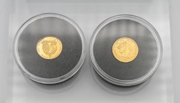 Jubilee Mint, The Platinum Wedding Anniversary Solid Gold Coin Pair, set in 9ct gold, with