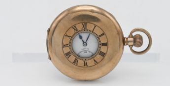 A Zenith gold plated half Hunter pocket watch, by W Egan & Sons Ltd Cork.