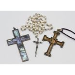 Three Holy Crosses that belonged to the Archbishop of Canterbury, Arthur Michael Ramsey (1904-1988).