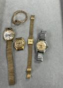A collection of five watches including Rotary, Montanus etc.