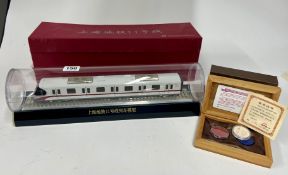 A scale static model of the Shanghai metro train in original box together with a limited edition box