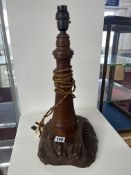 A turned wood table lamp in a form of a Lighthouse, height 38cm