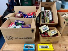 A large collection of model diecast cars including models of Yesteryear, Corgi, Model Railways etc.