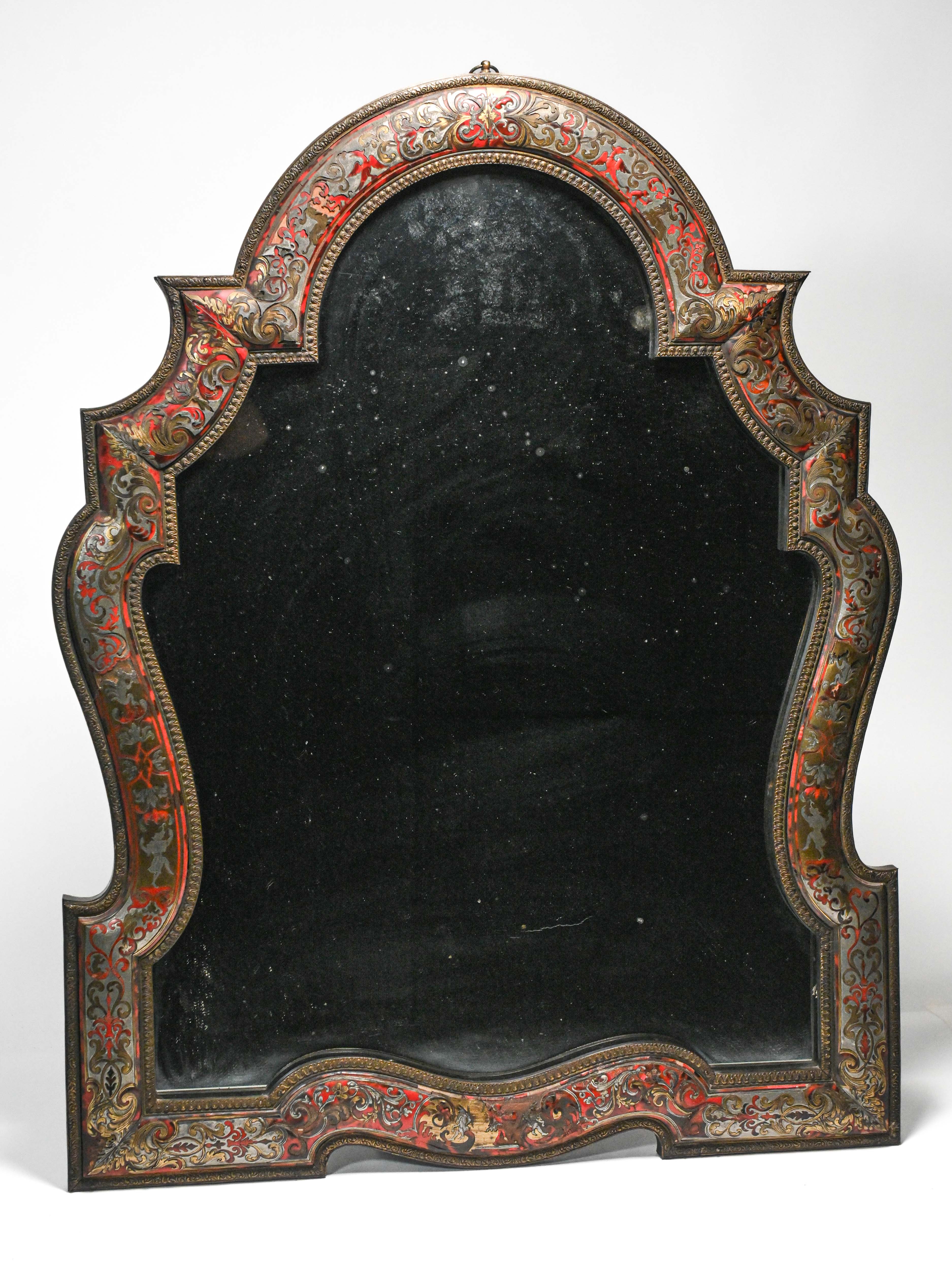 A 19th century French Boulle mirror, approx. 82cm x 64cm - Image 2 of 2