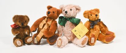 Collection of Four Dean's Teddy Bears, the tallest 30cm.